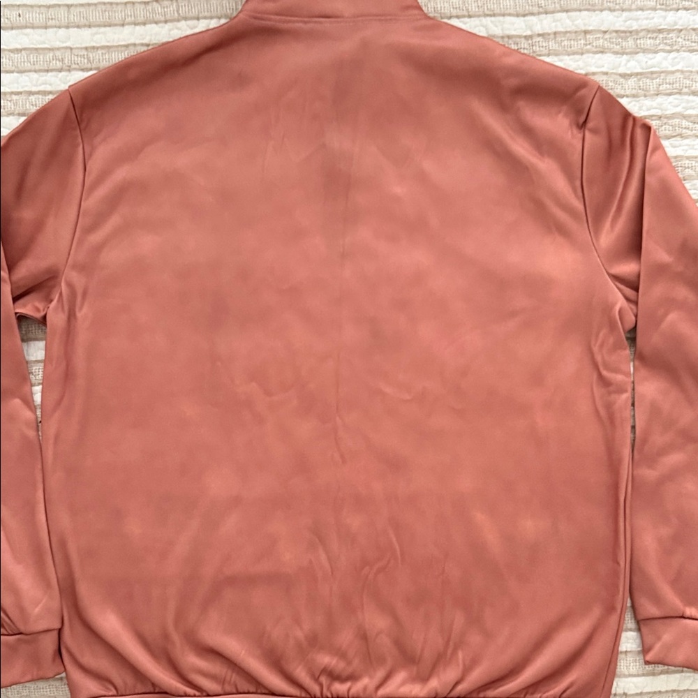 Men's Zip-Up Pullover Sweater - Terracotta - Picture 5 of 5